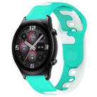 For Honor Watch GS 3 22mm Double Color Silicone Watch Band(Cyan+White) - 1