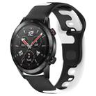 For Honor Watch GS 3i 22mm Double Color Silicone Watch Band(Black+White) - 1