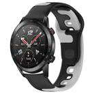 For Honor Watch GS 3i 22mm Double Color Silicone Watch Band(Black+Grey) - 1