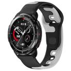 For Honor Watch GS Pro 22mm Double Color Silicone Watch Band(Black+Grey) - 1