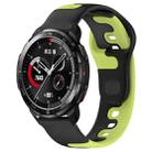 For Honor Watch GS Pro 22mm Double Color Silicone Watch Band(Black+Green) - 1