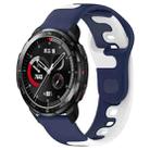 For Honor Watch GS Pro 22mm Double Color Silicone Watch Band(Blue+White) - 1