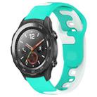 For Honor Magic Watch 2 46mm 22mm Double Color Silicone Watch Band(Cyan+White) - 1