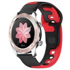 For Honor Watch Dream 22mm Double Color Silicone Watch Band(Black+Red) - 1