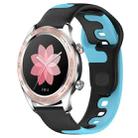 For Honor Watch Dream 22mm Double Color Silicone Watch Band(Black+Blue) - 1