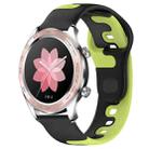For Honor Watch Dream 22mm Double Color Silicone Watch Band(Black+Green) - 1