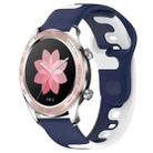 For Honor Watch Dream 22mm Double Color Silicone Watch Band(Blue+White) - 1