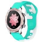 For Honor Watch Dream 22mm Double Color Silicone Watch Band(Cyan+White) - 1