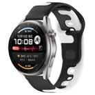 For Huawei Watch 3 Pro New 22mm Double Color Silicone Watch Band(Black+White) - 1