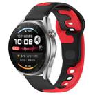 For Huawei Watch 3 Pro New 22mm Double Color Silicone Watch Band(Black+Red) - 1