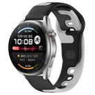 For Huawei Watch 3 Pro New 22mm Double Color Silicone Watch Band(Black+Grey) - 1