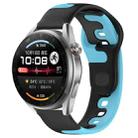 For Huawei Watch 3 Pro New 22mm Double Color Silicone Watch Band(Black+Blue) - 1