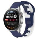 For Huawei Watch 3 Pro New 22mm Double Color Silicone Watch Band(Blue+White) - 1