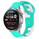 For Huawei Watch 3 Pro New 22mm Double Color Silicone Watch Band(Cyan+White) - 1