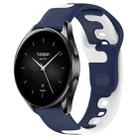 For Xiaomi Watch S2 42mm 22mm Double Color Silicone Watch Band(Blue+White) - 1