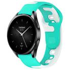 For Xiaomi Watch S2 42mm 22mm Double Color Silicone Watch Band(Cyan+White) - 1