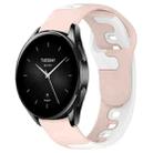 For Xiaomi Watch S2 46mm 22mm Double Color Silicone Watch Band(Pink+White) - 1