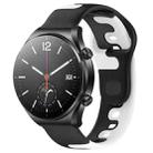 For Xiaomi MI Watch S1 22mm Double Color Silicone Watch Band(Black+White) - 1