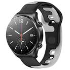 For Xiaomi MI Watch S1 22mm Double Color Silicone Watch Band(Black+Grey) - 1