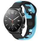 For Xiaomi MI Watch S1 22mm Double Color Silicone Watch Band(Black+Blue) - 1