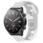 For Xiaomi MI Watch S1 22mm Double Color Silicone Watch Band(Grey+White) - 1