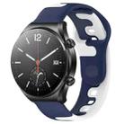 For Xiaomi MI Watch S1 22mm Double Color Silicone Watch Band(Blue+White) - 1