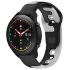 For Xiaomi MI Watch S1 Pro 22mm Double Color Silicone Watch Band(Black+Grey) - 1