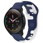 For Xiaomi MI Watch S1 Pro 22mm Double Color Silicone Watch Band(Blue+White) - 1