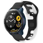 For Xiaomi Watch S1 Active 22mm Double Color Silicone Watch Band(Black+White) - 1