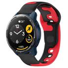 For Xiaomi Watch S1 Active 22mm Double Color Silicone Watch Band(Black+Red) - 1