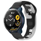 For Xiaomi Watch S1 Active 22mm Double Color Silicone Watch Band(Black+Grey) - 1