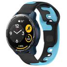 For Xiaomi Watch S1 Active 22mm Double Color Silicone Watch Band(Black+Blue) - 1