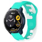 For Xiaomi Watch S1 Active 22mm Double Color Silicone Watch Band(Cyan+White) - 1