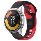 For Xiaomi MI Watch Color 2 22mm Double Color Silicone Watch Band(Black+Red) - 1