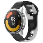 For Xiaomi MI Watch Color 2 22mm Double Color Silicone Watch Band(Black+Grey) - 1