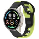 For Xiaomi MI Watch Sport 22mm Double Color Silicone Watch Band(Black+Green) - 1