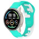 For Xiaomi MI Watch Sport 22mm Double Color Silicone Watch Band(Cyan+White) - 1