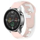 For Xiaomi MI Watch Color 22mm Double Color Silicone Watch Band(Pink+White) - 1