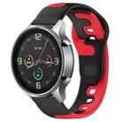 For Xiaomi MI Watch Color 22mm Double Color Silicone Watch Band(Black+Red) - 1