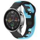 For Xiaomi MI Watch Color 22mm Double Color Silicone Watch Band(Black+Blue) - 1