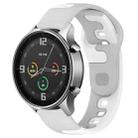 For Xiaomi MI Watch Color 22mm Double Color Silicone Watch Band(Grey+White) - 1