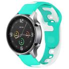 For Xiaomi MI Watch Color 22mm Double Color Silicone Watch Band(Cyan+White) - 1