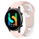 For Xiaomi Haylou RT2 LS10 22mm Double Color Silicone Watch Band(Pink+White) - 1