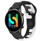 For Xiaomi Haylou RT2 LS10 22mm Double Color Silicone Watch Band(Black+White) - 1