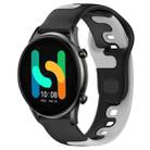 For Xiaomi Haylou RT2 LS10 22mm Double Color Silicone Watch Band(Black+Grey) - 1