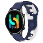 For Xiaomi Haylou RT2 LS10 22mm Double Color Silicone Watch Band(Blue+White) - 1