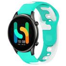 For Xiaomi Haylou RT2 LS10 22mm Double Color Silicone Watch Band(Cyan+White) - 1