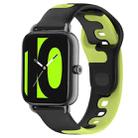 For Xiaomi Haylou RS4 LS12 22mm Double Color Silicone Watch Band(Black+Green) - 1