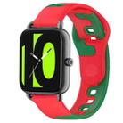 For Xiaomi Haylou RS4 LS12 22mm Double Color Silicone Watch Band(Red+Green) - 1