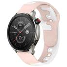 For Amazfit GTR 4 22mm Double Color Silicone Watch Band(Pink+White) - 1